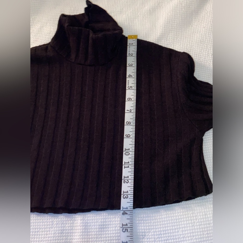 ZARA ribbed turtleneck long sleeves black crop‎ Top size small - Picture 6 of 12